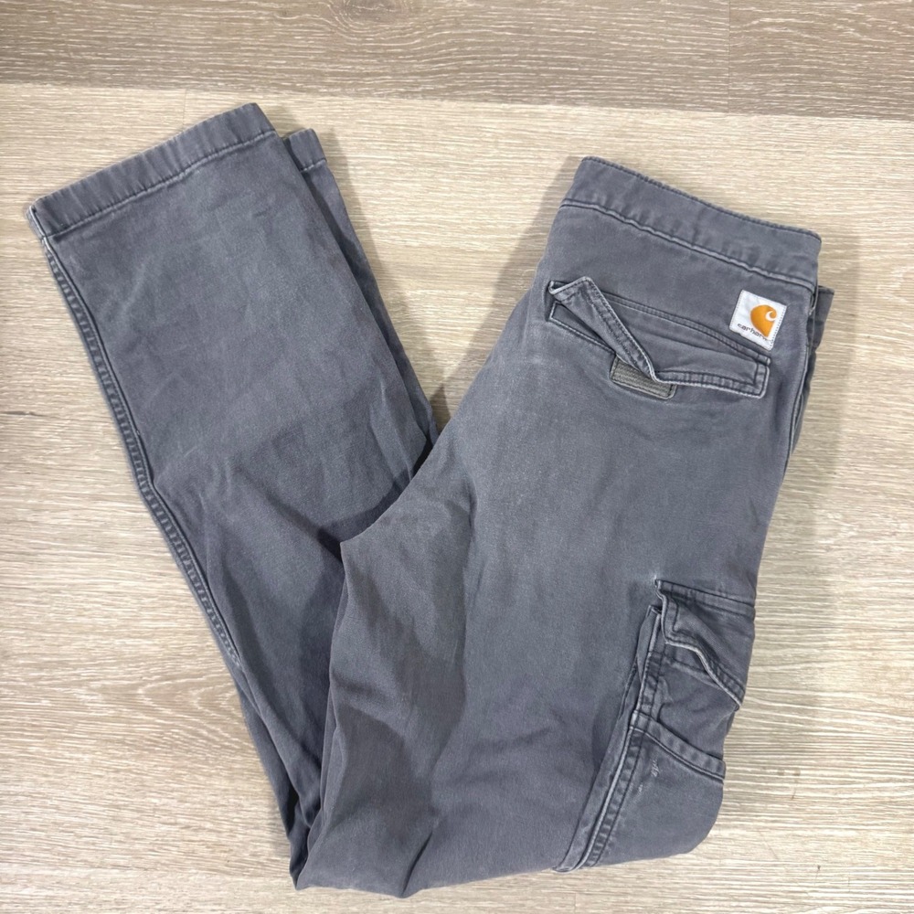 Carhartt‎ Cargo Pants Mens 30x31 Gray Relaxed Fit Canvas Work Trousers 103574
